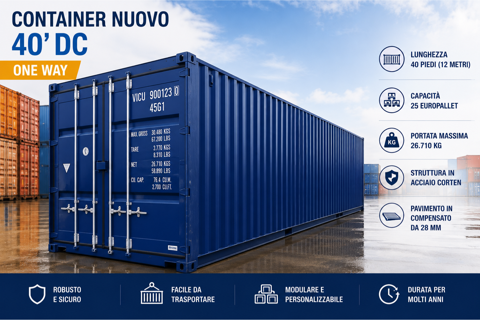 container nuovo 40 piedi