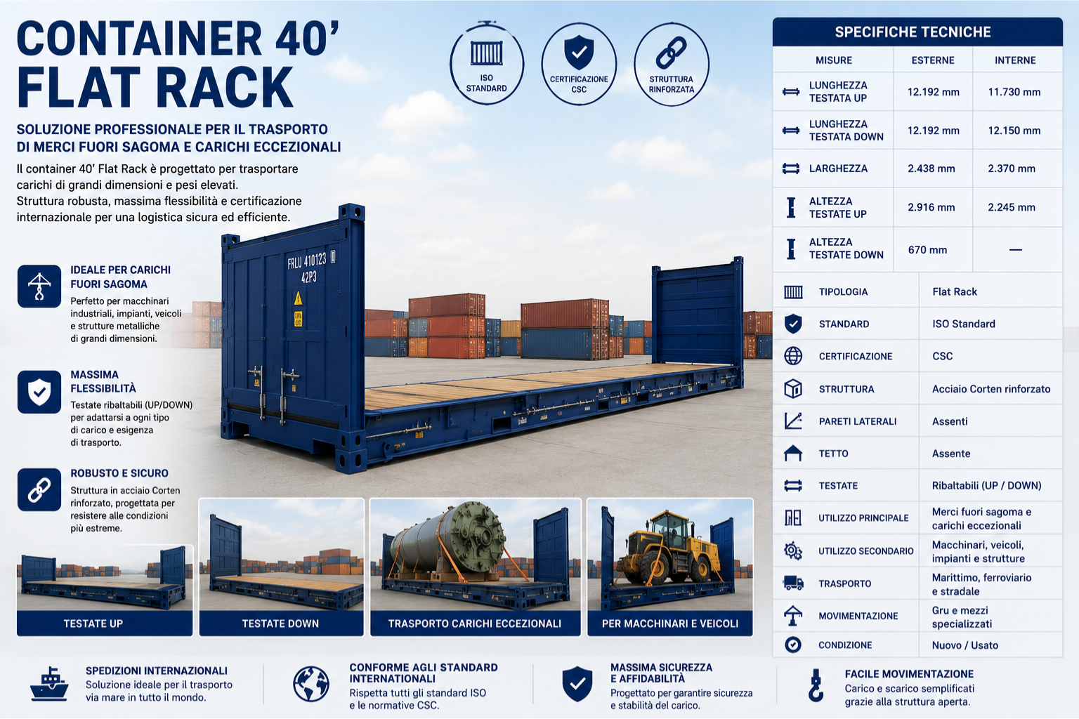 container per macchinari industriali 