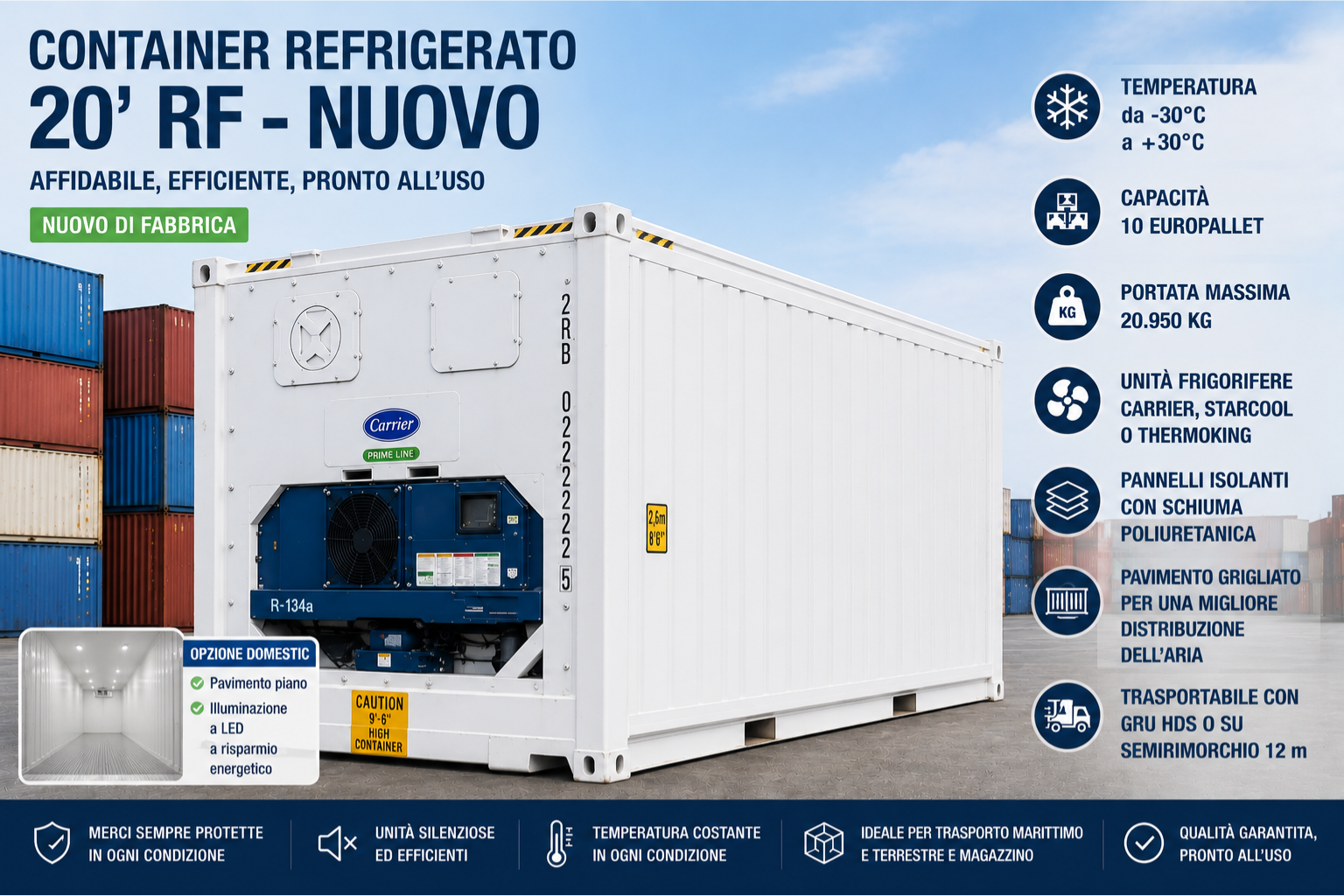 container reefer nuovo 20 piedi